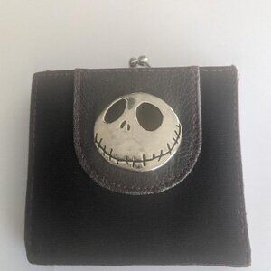 Nightmare Before Christmas Kiss Lock Black Trifold Wallet